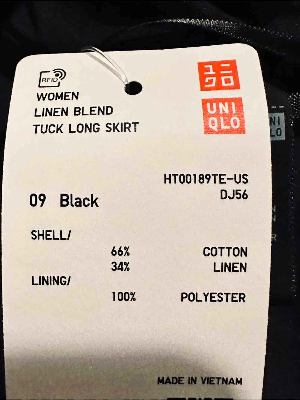 Uniqlo | Skirt | Uniqlo Linen Blend Tuck Long Skirt | Black - Picture 9 of 11